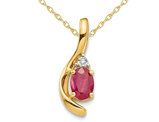 Natural Ruby Pendant Necklace 2/5 Carat (ctw) in 14K Yellow Gold with Chain